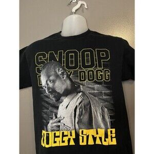 Snoop Dogg Shirt Mens Medium Black Doggy Style Death Row Records Graphic Tee